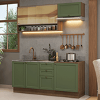 Cocina Compacta 180 cm Marrón/Verde Vik Madesa