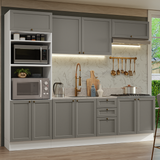 Cocina Integral 270 cm Blanco/Gris Vik Madesa 01