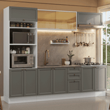Cocina Integral 270 cm Blanco/Gris Vik Madesa 02