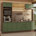 Cocina Integral 270 cm Con Mueble para Horno Marrón/Verde Vik Madesa
