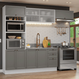 Cocina Integral 270 cm Blanco/Gris Vik Madesa 03