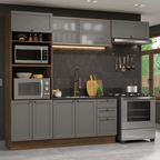 Cocina Integral 270 cm Con Mueble para Horno Marrón/Gris Vik Madesa