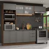 Cocina Integral 270 cm Marrón/Gris Vik Madesa 03