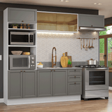 Cocina Integral 270 cm Blanco/Gris Vik Madesa 04