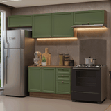 Cocina Integral 280 cm Marrón/Verde Vik Madesa 01
