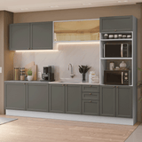 Cocina Integral 310 cm Blanco/Gris Vik Madesa 01