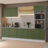 Cocina Integral 310 cm Blanco/Verde Vik Madesa 01