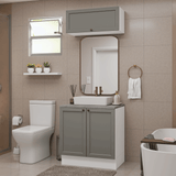 Combo Gabinete Bajo para Baño 80cm 3 Puertas Blanco/Gris Vik Madesa 02