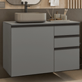 Gabinete para Baño Flotante 100 cm 1 Puerta 3 Cajones Gris Nice Madesa