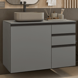 Gabinete para Baño 100 cm 1 Puertas 3 Cajones Sin Patas Nice Gris 03