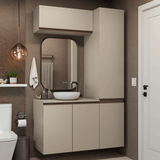 Gabinetes para Baño 120 cm, Sin Patas 5 puertas, Crema Nice 02