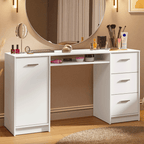 Tocador 136 cm 1 Puerta 3 Cajones Blanco Madesa
