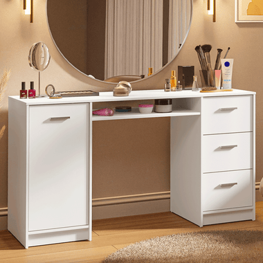 Tocador 136 cm 1 Puerta 3 Cajones Blanco Madesa