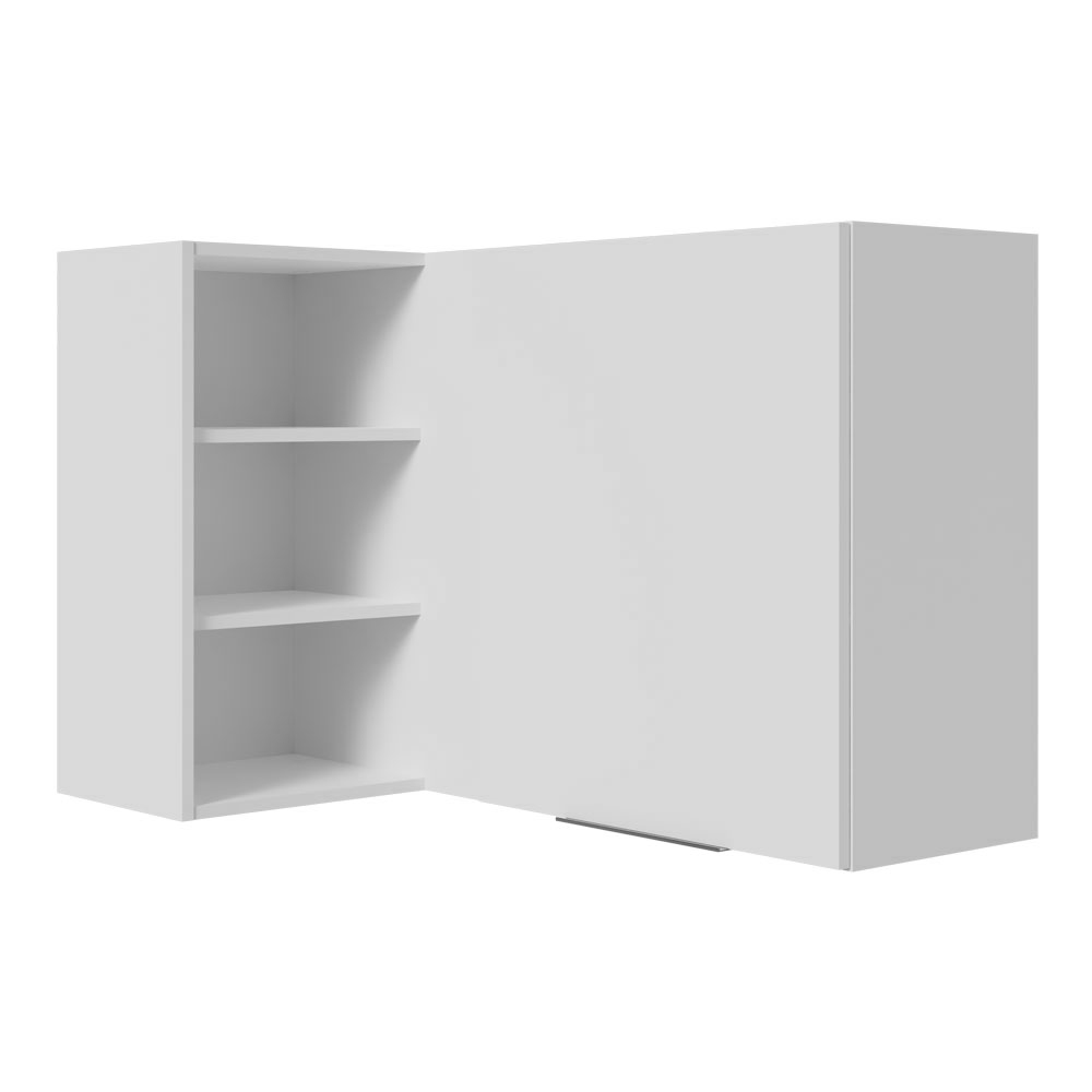Gabinete Superior Esquinero para Recámara 166 cm 1 Puerta 3 Nichos Blanco Neo Madesa