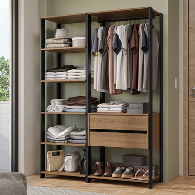 Clóset Modular Valencia 2 Cajones 129cm Marrón/Negro
