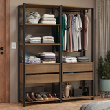 Clóset Modulado 4 Cajones 6 Niveles 140cm Marrón/Negro Valencia