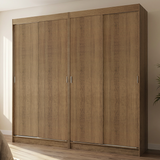 Conjunto de 2 Clósets 4 Puertas Corredizas Marrón Tokio Madesa