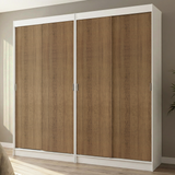 Conjunto de 2 Clósets 4 Puertas Corredizas Blanco/Marrón Tokio Madesa