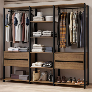 Clóset Modulado 4 Cajones 199cm Marrón/Negro 02 Valencia