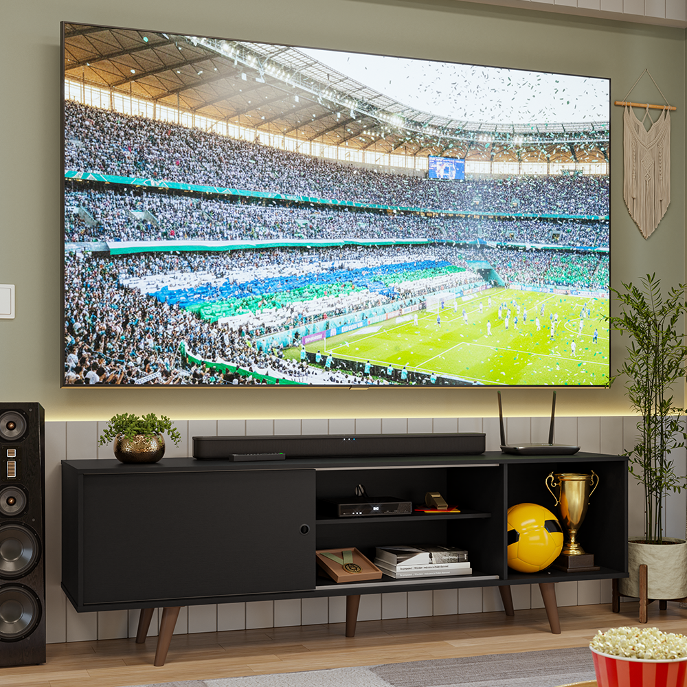 Mueble para TV hasta 80 Pulgadas 160 cm Con Patas Torino Negro/Marrón