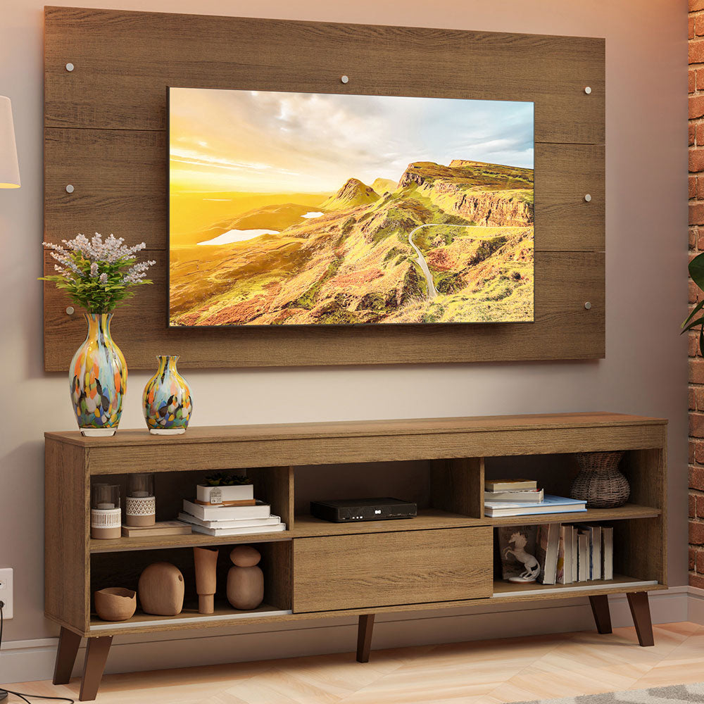 Mueble con Panel para TV hasta 65 Pulgadas con patas Marrón Texas Madesa