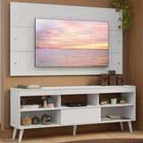 Mueble con Panel para TV hasta 65 Pulgadas con patas Blanco Detroit Madesa
