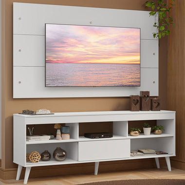 Kit Panel para TV hasta 65 Pulgadas y Rack 160 cm Blanco Detroit Madesa