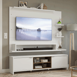 Mueble con Panel para TV hasta 60 Pulgadas 180 cm Blanco/Marrón Metz Madesa