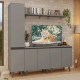 Mueble para TV hasta 70 Pulgadas + Repisa 200cm Gris Nice Madesa 02