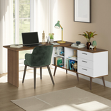 Escritorio de Estudio Esquinero 3 Cajones Blanco Lisboa Madesa