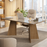 Escritorio Ejecutivo Director 180 cm Encimera de Vidrio 5388 Marrón/Crema