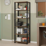 Estante Armario Multiuso para Escritorio 59cm 5 Repisas Marrón/Negro Madesa