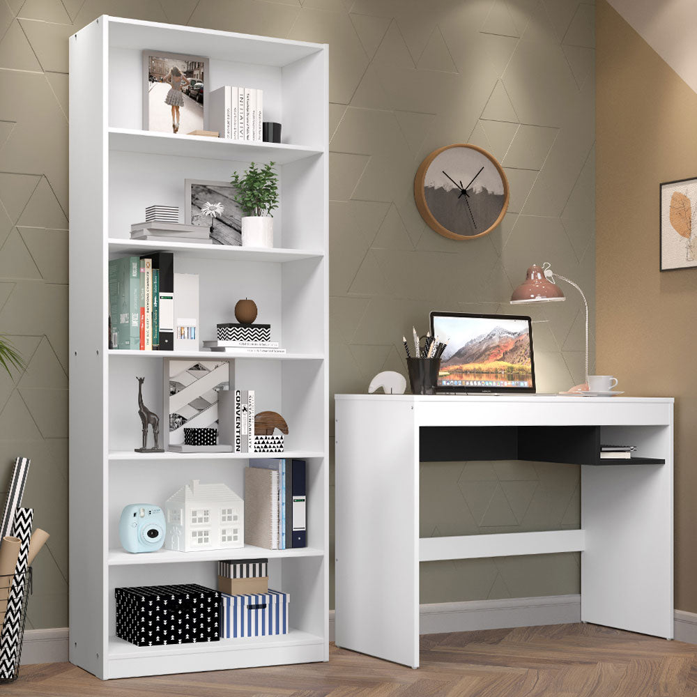 Kit Escritorio y Estante Multiuso Blanco Madesa