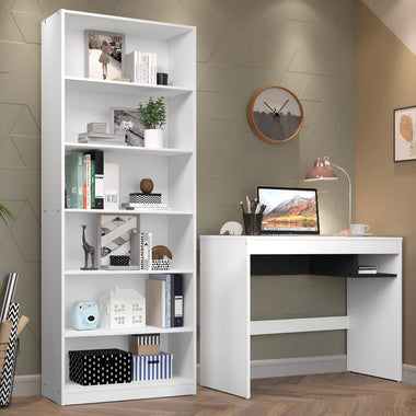 Kit Escritorio y Estante Multiuso Blanco Madesa