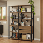 Estante Multiuso 129 cm 2 Cajones Marrón/Negro Madesa