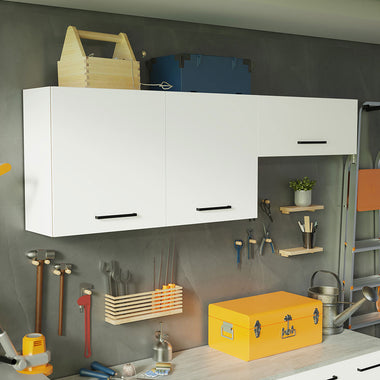 Kit 2 Gabinetes Superiores 200 cm 3 Puertas Blanco Agata Madesa