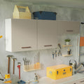 Kit 2 Gabinetes Superiores 200 cm 3 Puertas Blanco/Crema Agata Madesa