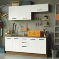 Kit 2 Gabinetes Bajos 2 Gabinetes Superiores 200 cm Marrón/Blanco Agata Madesa