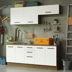 Kit 2 Gabinetes Bajos 2 Gabinetes Superiores 200 cm Marrón/Blanco Agata Madesa