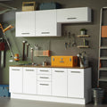 Kit 2 Gabinetes Bajos 2 Gabinetes Superiores 200 cm Blanco/Marrón Agata Madesa