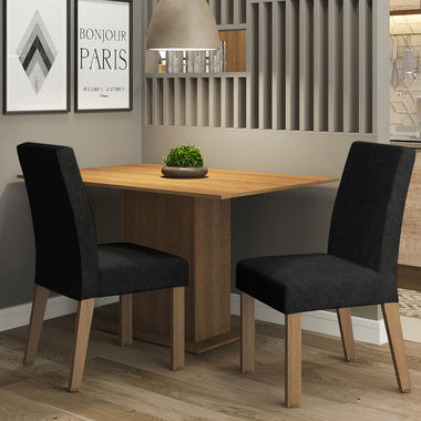 Conjunto de Comedor 2 Sillas Marrón/Oxford Manu Madesa