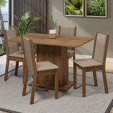 Comedor Mesa con Encimera de Madera 4 Sillas Tina Madesa RB