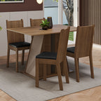 Conjunto de Comedor 4 Sillas Marrón/Crema/Negro Marilyn Madesa