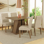 Conjunto de Comedor 4 Sillas Marrón/Imperial Gisele Madesa