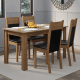 Comedor Mesa con Encimera de Madera 4 Sillas Ellen Madesa RP