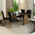 Conjunto de Comedor con Encimera Vidrio 4 Sillas Marrón/Negro/Oxford Harper Madesa