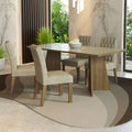 Conjunto de Comedor con Encimera Vidrio 4 Sillas Marrón/Crema/Imperial Harper Madesa