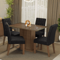 Conjunto de Comedor con Encimera Vidrio 4 Sillas Marrón/Oxford Reale Madesa