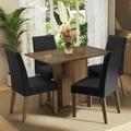 Conjunto de Comedor con Encimera Vidrio 4 Sillas Marrón/Oxford Zion Madesa