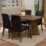 Juego de Comedor Encimera de Madera 4 Sillas Marrón/Oxford Évora Madesa